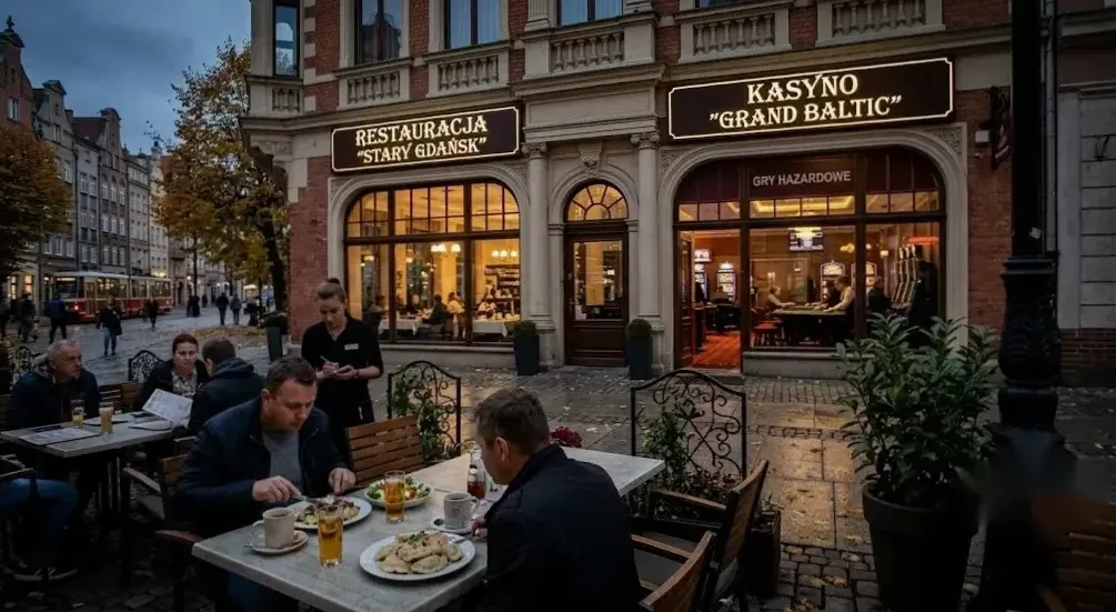 Stojka omakase i stół do blackjacka